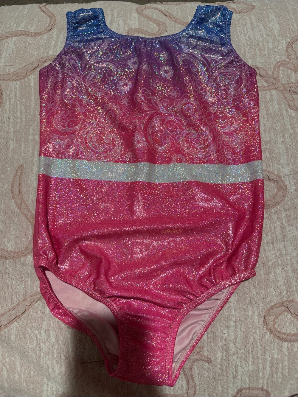 NWOT Girls' Sparkle Pink and Blue Gymnastics Leotard